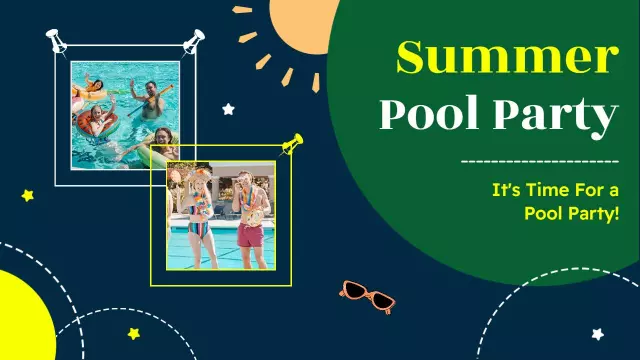 Vibrant Summer Pool Party Celebration YouTube Thumbnail Template