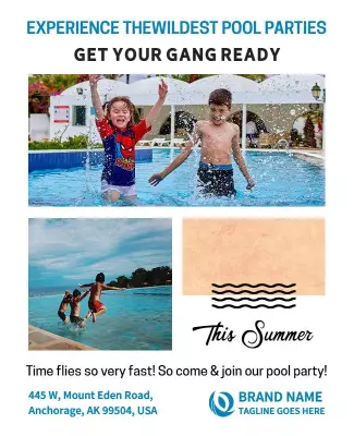 Vibrant Summer Pool Party Experience Poster Template