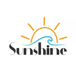 Vibrant Sun Rising Over Ocean Waves Sunshine Logo Template