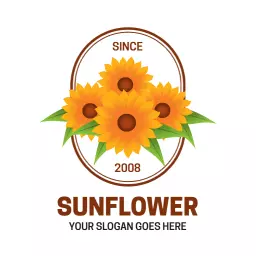 Vibrant Sunflower Arrangement Celebrating Nature's Beauty Logo Template