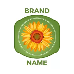 Vibrant Sunflower Design Enclosed in Green Circle Logo Template