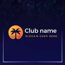 Vibrant Sunset Gradient with Beach Vibes Nightclub Logo Template