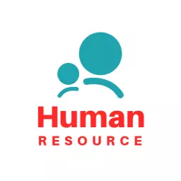 Vibrant Teal and Red Human Resource Support Logo Template