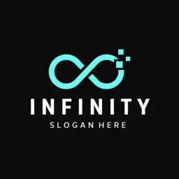 Vibrant Teal Infinity Symbol Representing Endless Possibilities Logo Template
