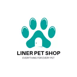 Vibrant Teal Paw Print Representing Loving Pets Logo Template