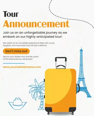 Vibrant Tour Announcement Journey Experience Poster Template