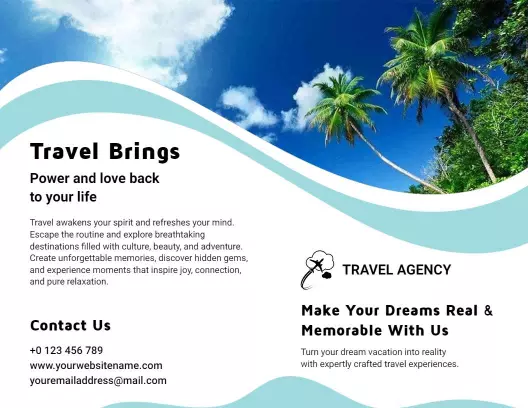 Vibrant Travel Agency Getaway Experiences and Discounts Brochure Template