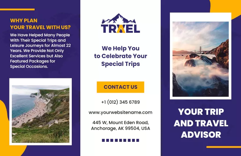 Vibrant Travel Agency Package Deals and Trip Advisor Brochure Template