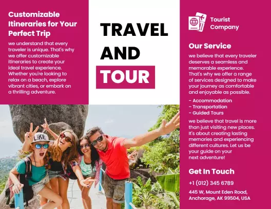 Vibrant Travel and Tour Itinerary Planning Brochure Template