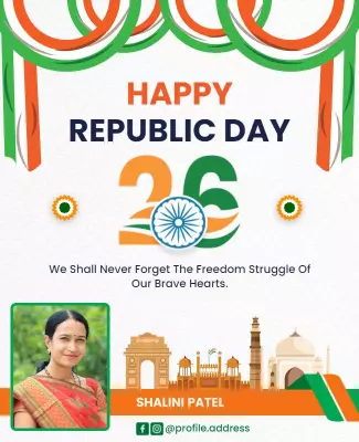 Vibrant Tri-Color Republic Day Celebration Poster Template