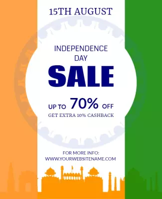 Vibrant Tricolor Independence Day Sale Poster Template