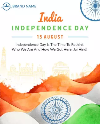 Vibrant Tricolor Indian Independence Day Celebration Flyer Template