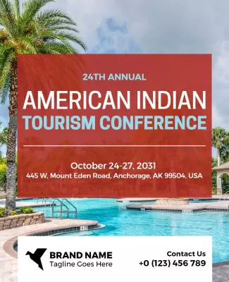 Vibrant Tropical American Indian Tourism Conference Poster Template