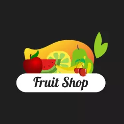 Vibrant Tropical Fruit Display for a Fresh Fruit Shop Logo Template