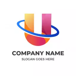 Vibrant U Letter Design with Fluid Color Transition Logo Template
