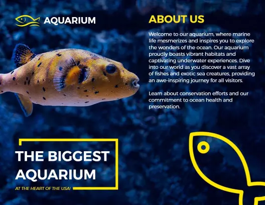 Vibrant Underwater Marine Life Experience Aquarium Brochure Template