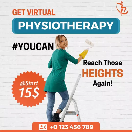 Vibrant Virtual Physiotherapy Service to Reach New Heights Ad Template