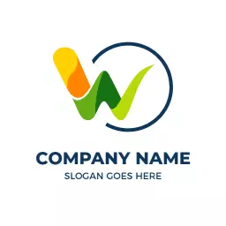Vibrant W Letter Design Incorporating Nature Elements Logo Template
