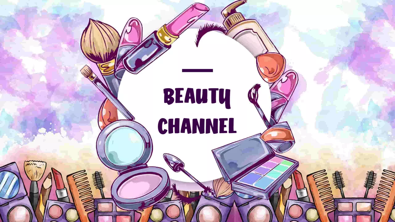 Vibrant Watercolor Makeup Products for Beauty Channel Banner Template