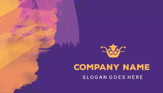 Vibrant Watercolor Purple and Orange Business Card Template