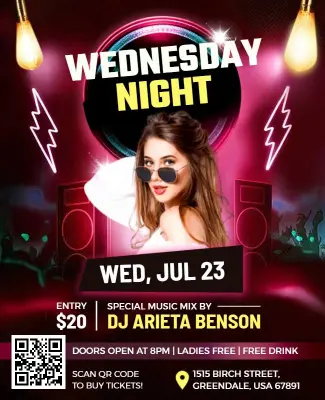 Vibrant Wednesday Night Event Flyer Template
