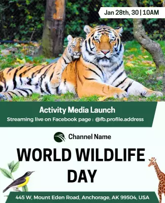 Vibrant Wildlife Conservation Event Announcement Poster Template