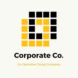 Vibrant Yellow and Black Square Design for Corporate Logo Template