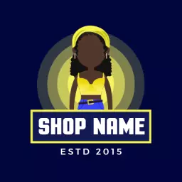 Vibrant Yellow and Blue Feminine Fashion Boutique Logo Template