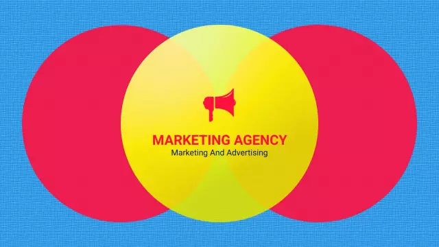 Vibrant Yellow and Blue Marketing Agency Advertising Presentation Template