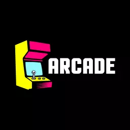 Vibrant Yellow and Pink Retro Arcade Game Logo Template