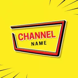 Vibrant Yellow and Red Banner Design for YouTube Channel Logo Template