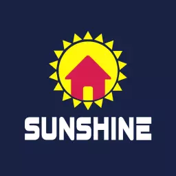 Vibrant Yellow and Red Sunshine House Logo Template