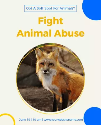 Vibrant Yellow Animal Welfare Awareness Event Poster Template