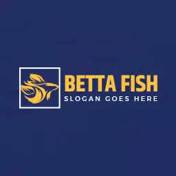 Vibrant Yellow Betta Fish Logo Capturing Aquatic Beauty Logo Template