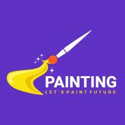 Vibrant Yellow Brush Stroke Symbolizing Creative Painting Logo Template