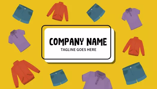 Vibrant Yellow Casual Clothing Retail Business Card Template