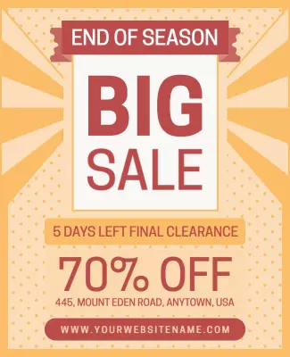 Vibrant Yellow End of Season Big Sale Poster Template