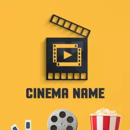 Vibrant Yellow Film Reel Design Perfect for Cinema Mockup Template