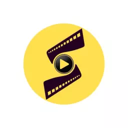 Vibrant Yellow Film Strips Capturing Movie Entertainment Logo Template