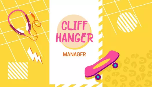 Vibrant Yellow Funky Skateboarder Manager Business Card Template