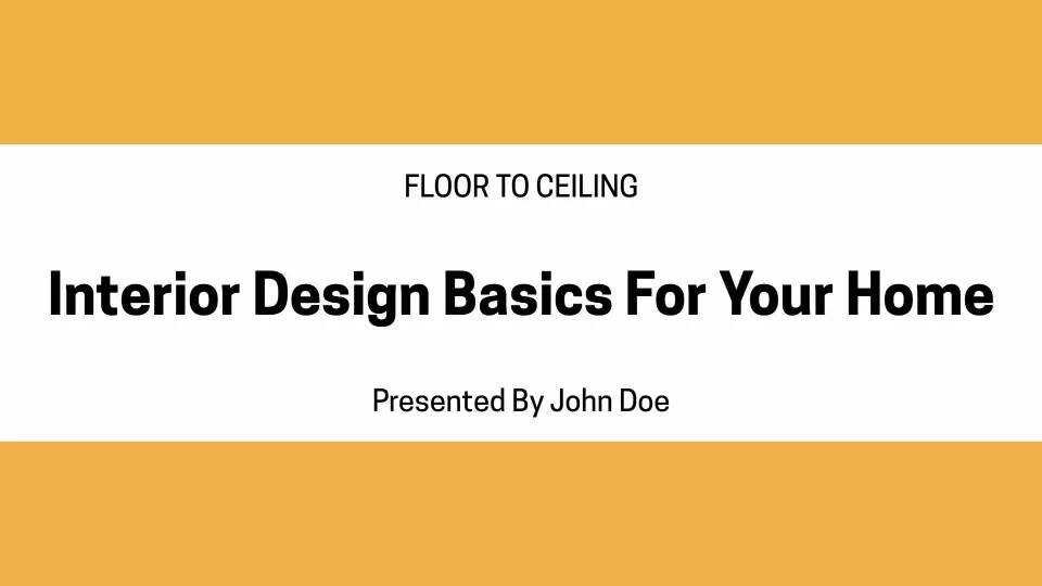 Vibrant Yellow Home Interior Design Basics Listing Presentation Template