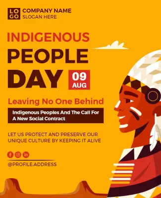Vibrant Yellow Indigenous Peoples Day Celebration Poster Template