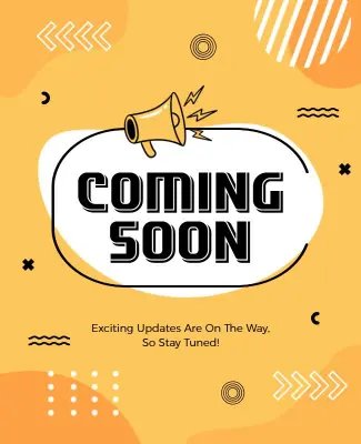 Vibrant Yellow Megaphone Announcement Coming Soon Poster Template