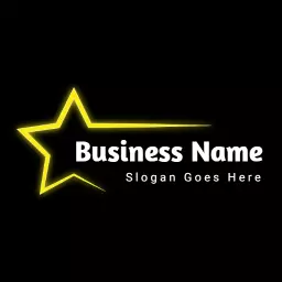 Vibrant Yellow Neon Star Design for Modern Business Logo Template