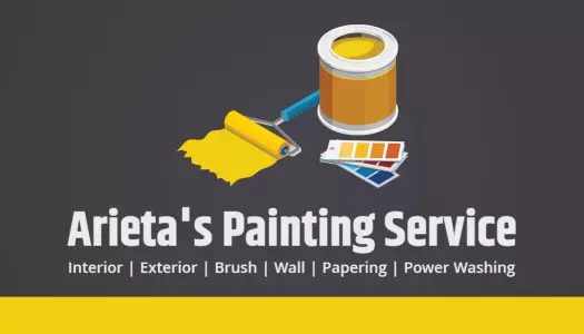 Vibrant Yellow Paint Services Portfolio Business Card Template