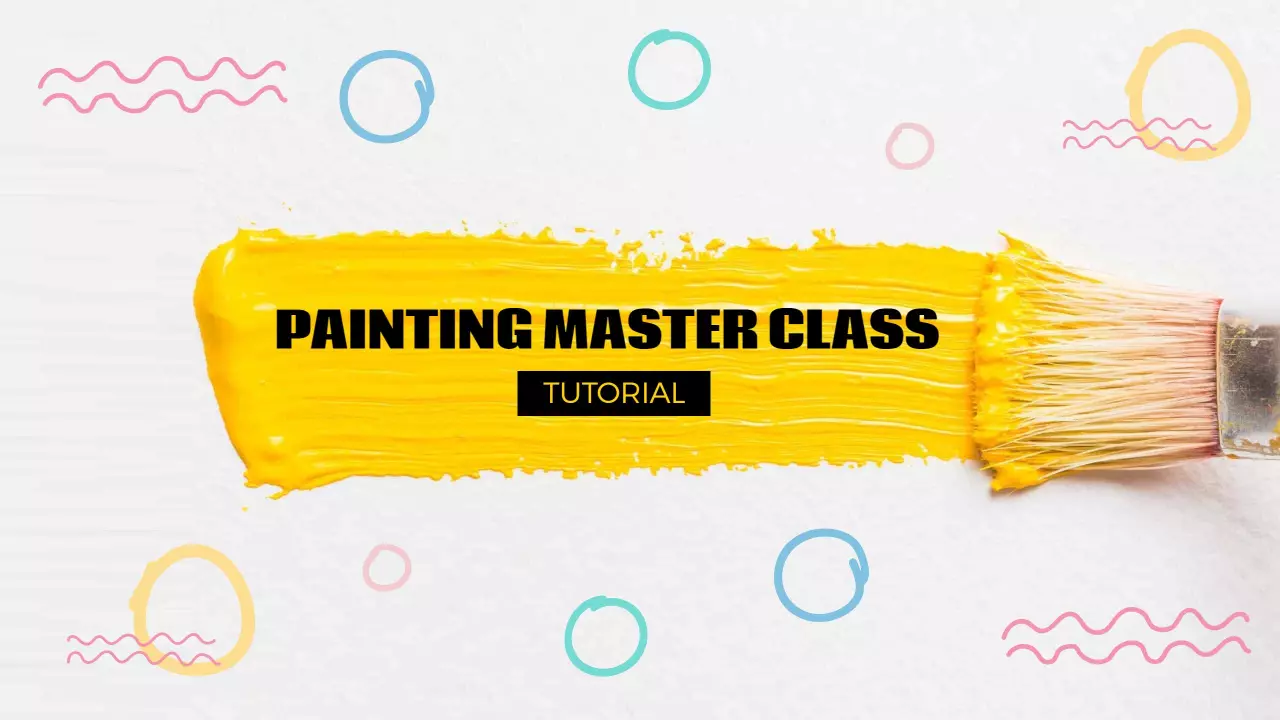 Vibrant Yellow Paint Stroke for YouTube Master Class Banner Template