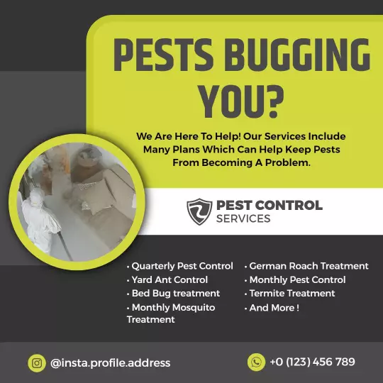 Vibrant Yellow Pest Control Service Overview and Offers Ad Template