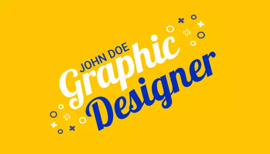Vibrant Yellow Playful Graphic Designer Business Card Template