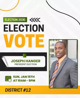 Vibrant Yellow Political Election Campaign Vote Poster Template