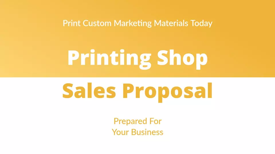 Vibrant Yellow Printing Shop Sales Proposal Presentation Template